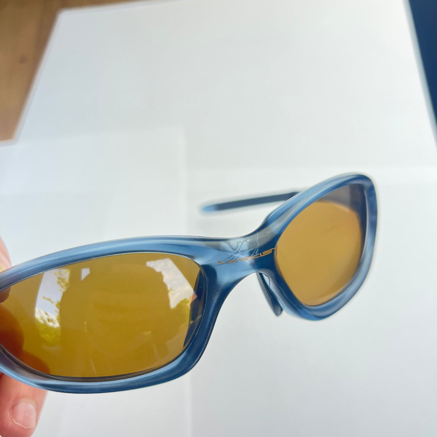Oakley - 2000s XX Crystal/Gold Iridium Polarized Sunglasses