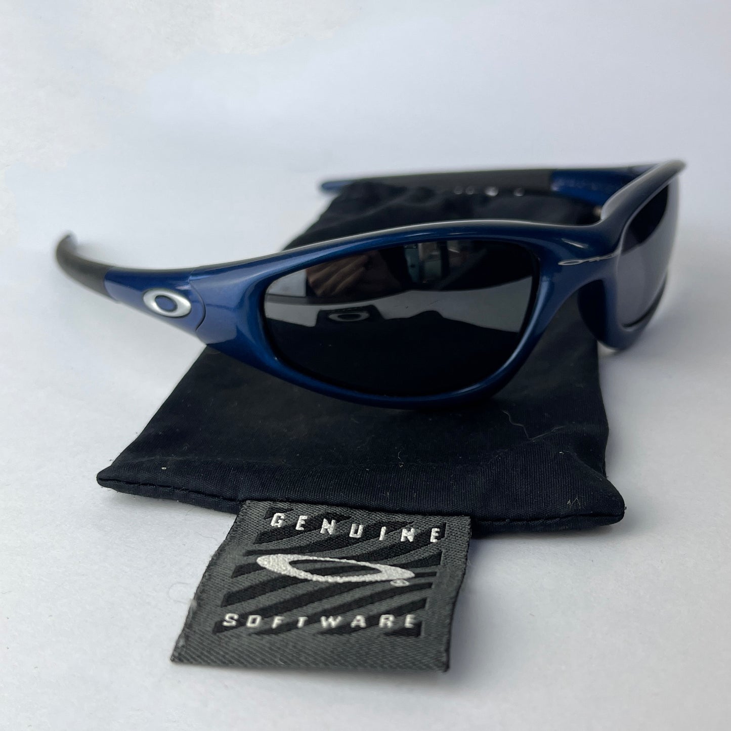 Oakley - 1999 Straight Jacket Navy Blue/Black Iridium Sunglasses